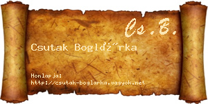 Csutak Boglárka névjegykártya
